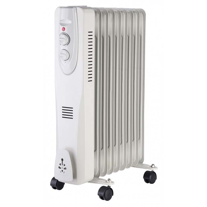 Thulos TH-RAC702 Radiador de Aceite 1500W 7 elementos 3 niveles de  temperatura con ruedas